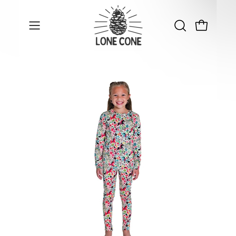 Lone Cone Moroccan Horse Thermal Fleece Rainbow Sleep Pant Size 6-7 Small Flower